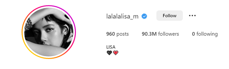 BLACKPINK's Lisa Becomes The First K-Pop Idol To Reach 90 Million Followers On Instagram
