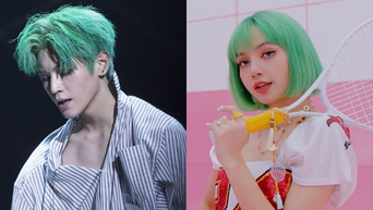 green hair lisa taeyong