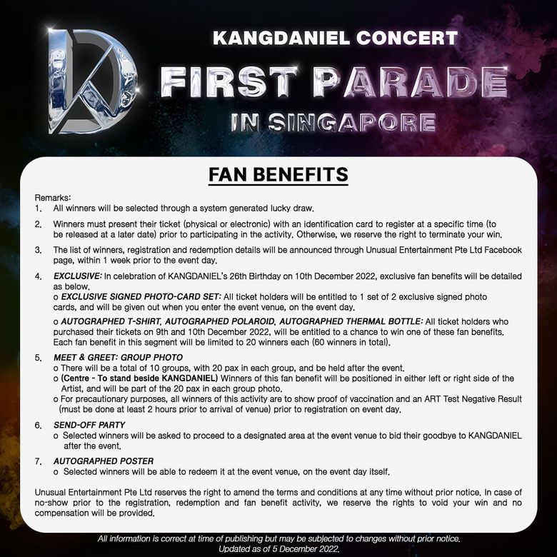 Here Is More Information About Kang Daniel's "FIRST PARADE in Singapore"