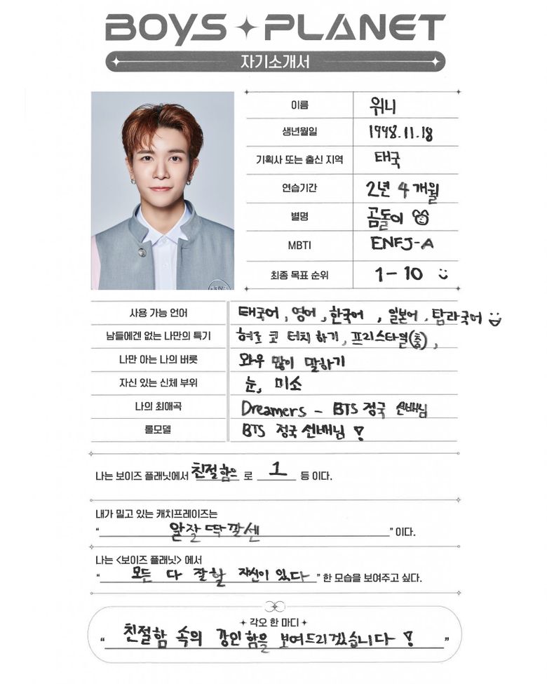 "Boys Planet" Thai Trainees Profile And Information